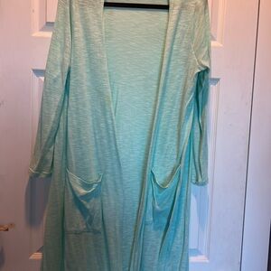 Lularoe Sarah long  cardigan sweater / duster Medium mint green